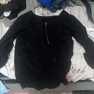 Only Black and Gold Long Sleeve Blouse